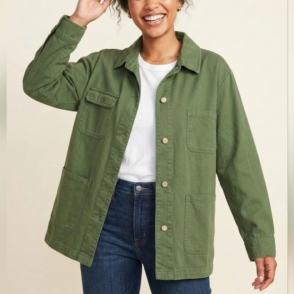 Young Fabulous & Broke Jackets & Blazers - NWT Young Fabulous & Broke Oversized Green Utility Jacket/Shirt